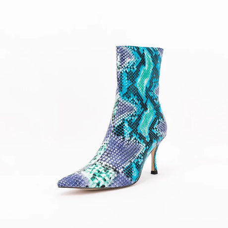 Sssseriously Ssssasssy Sssshort Boots Black Red Snake Ankle Boots