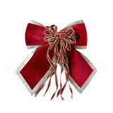 Sparkling Christmas Bow with Ribbon Christmas Tree Bowknot Flocked Wreath Xmas Decorations