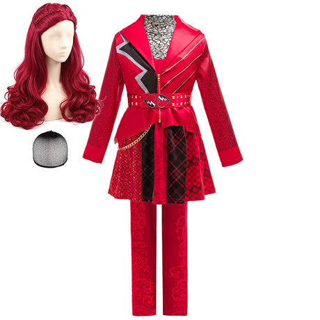 Descendants Cosplay Red Pink Chloe Kids Clothes Halloween Book Week Costumes