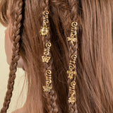 6pcs/set Gold Hair Braid Rings Dreadlock Beads Cuff Clips