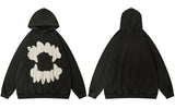 Fangs Ripped Patch Mens Hoodie Sweatshirt Y2K Grunge Hooded Streetwear