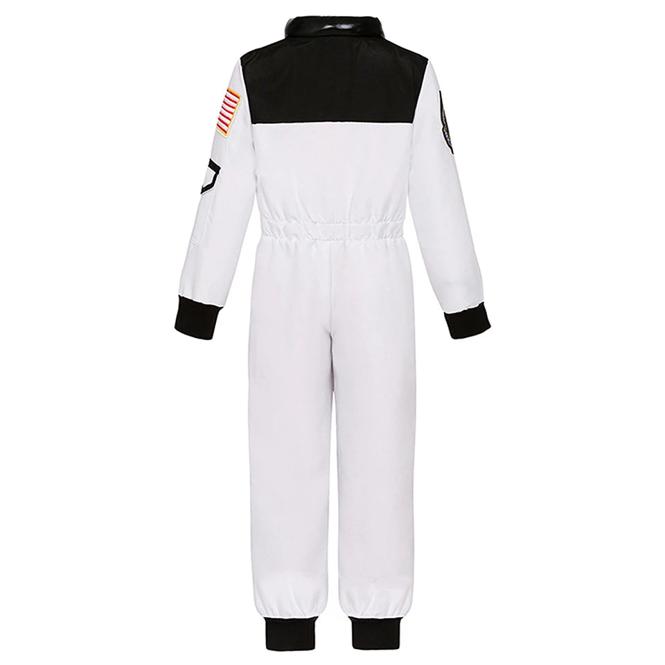 Kids Astronaut Costume Space Suit Halloween Cosplay Space Explorer Performance Book Week Costumes Children's Jumpsuit Spaceman Boys Girls