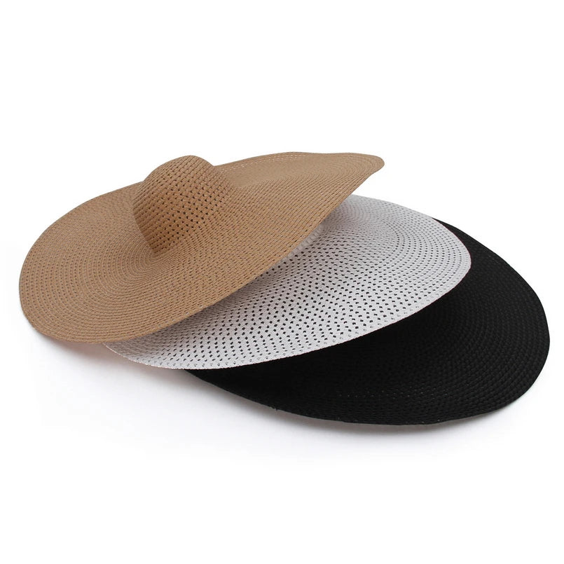 Nantucket Summer Oversized Wide Brim Foldable Straw Sun Hats