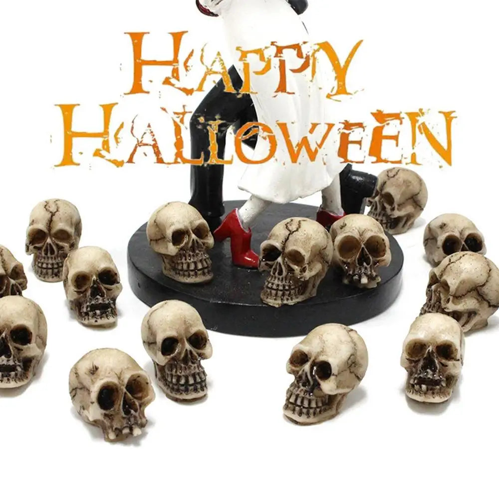 20pcs Mini Skulls Decor Skeleton Heads DIY Halloween Crafts Decoration