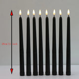 Black Taper LED Candles With Remote Control Halloween Dark Academia Decor