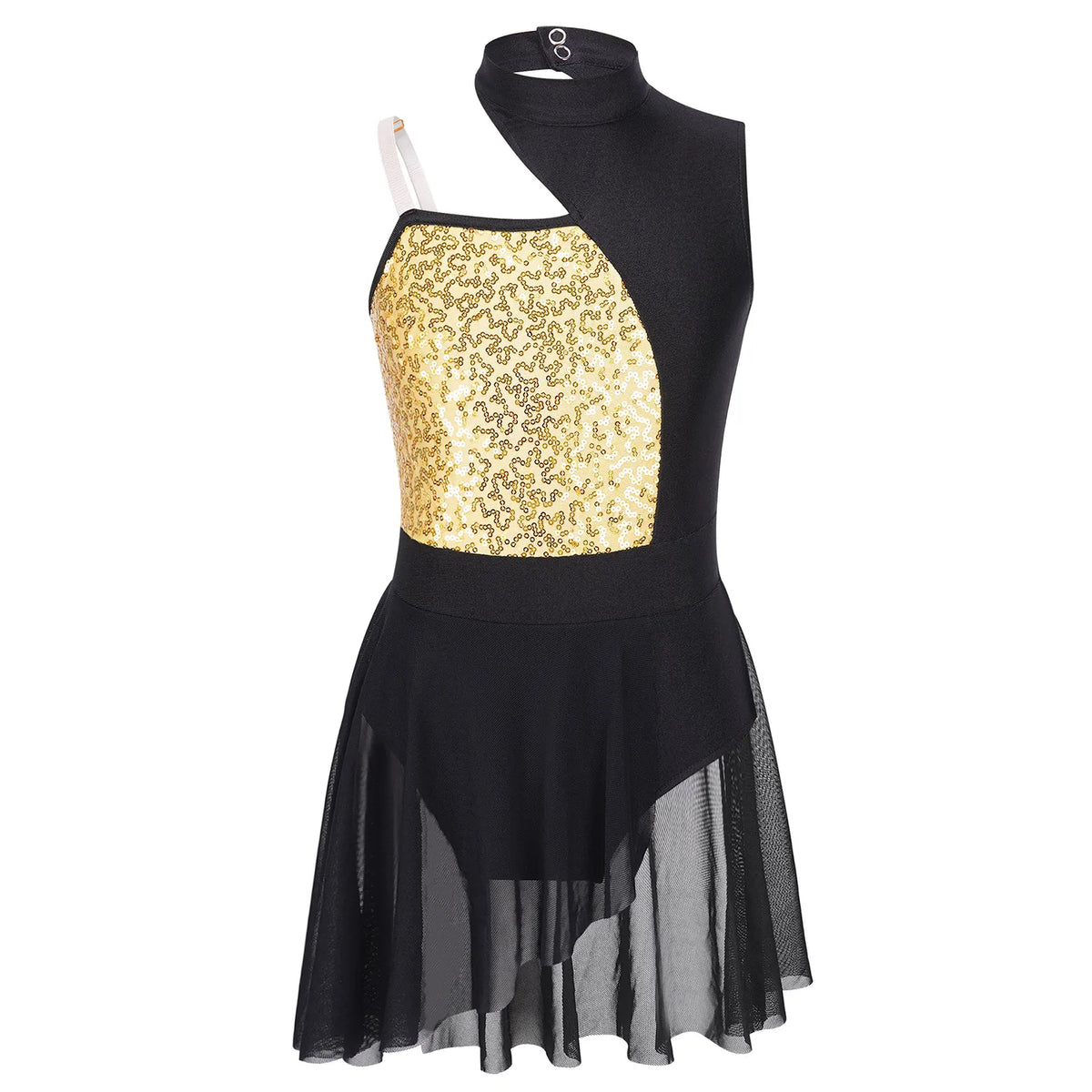 Girls Ballet Gymnastics Figure Ice Skating Sequin Leotard Tutu Dress Performance Dancewear