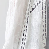 Faith's Cotton Linen Open Stitch Embroidered Summer Cover-Ups