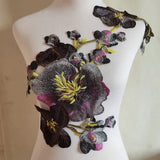 1Pc Large Flower Embroidery Appliqué DIY Clothing Sew On Accessories Patches 56*36cm