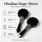 Black Obsidian Scrying Mirror Divination Plate Witch's Altar Decor
