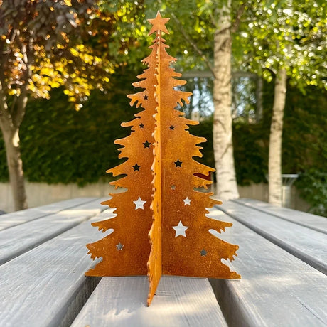 Rustic Vintage Christmas Tree Garden Stakes