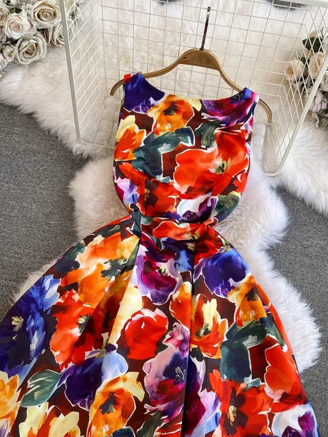 Spring Races Floral Tank Dress with Pockets