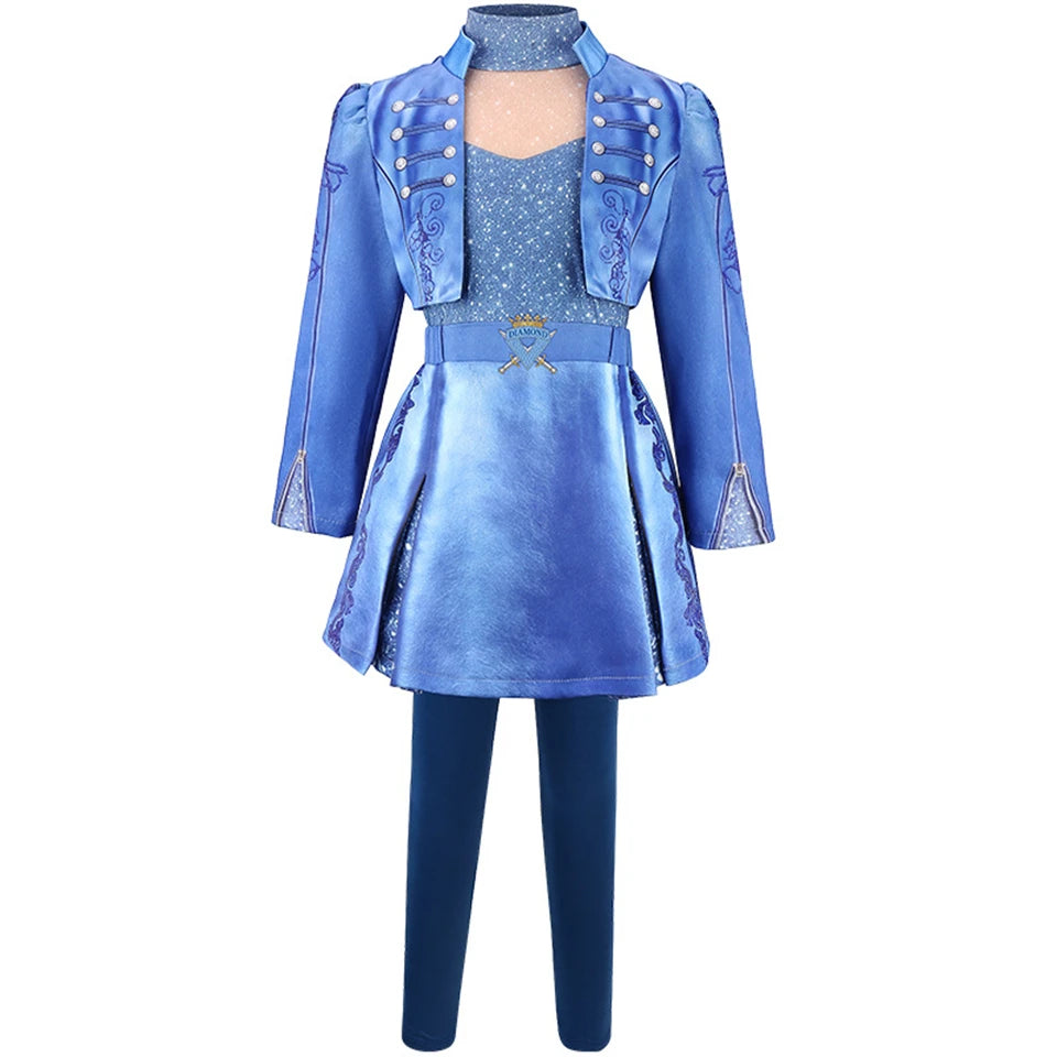 Descendants Cosplay Red Pink Chloe Kids Clothes Halloween Book Week Costumes