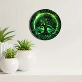 Tree of Life Wreath 2D Printed Circular Metal Decorative Sign