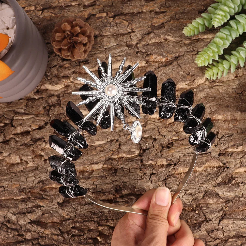 The Sun Goddess Raw Crystal Crown