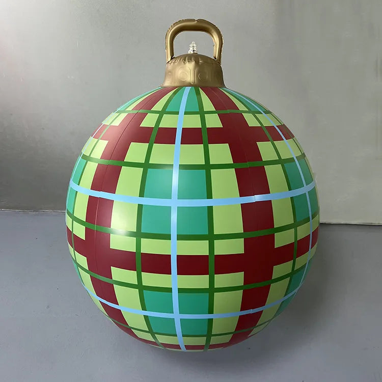 60cm Outdoor Christmas Inflatable Baubles PVC Giant Xmas Balls Decorations Toy Ball