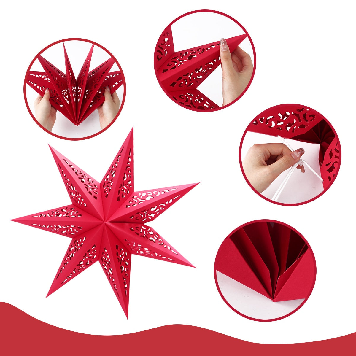 Paper Star Party Lantern Christmas Decorations