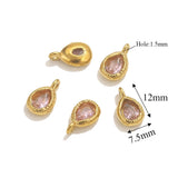5pcs Stainless Steel Drop Crystal Charms For Jewellery Making DIY Earrings Bracelet