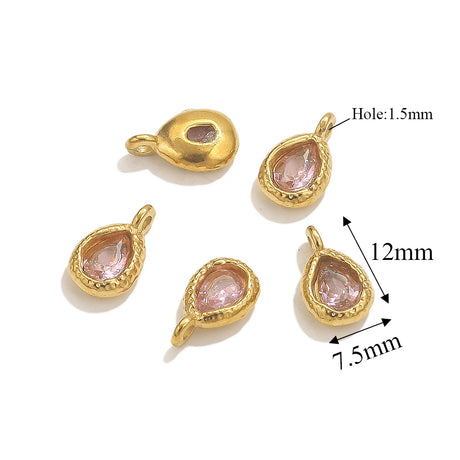 5pcs Stainless Steel Drop Crystal Charms For Jewellery Making DIY Earrings Bracelet