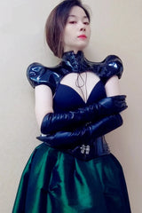 Lady Kolohe Black Patent Leather Lace Up Bolero Made To Measure