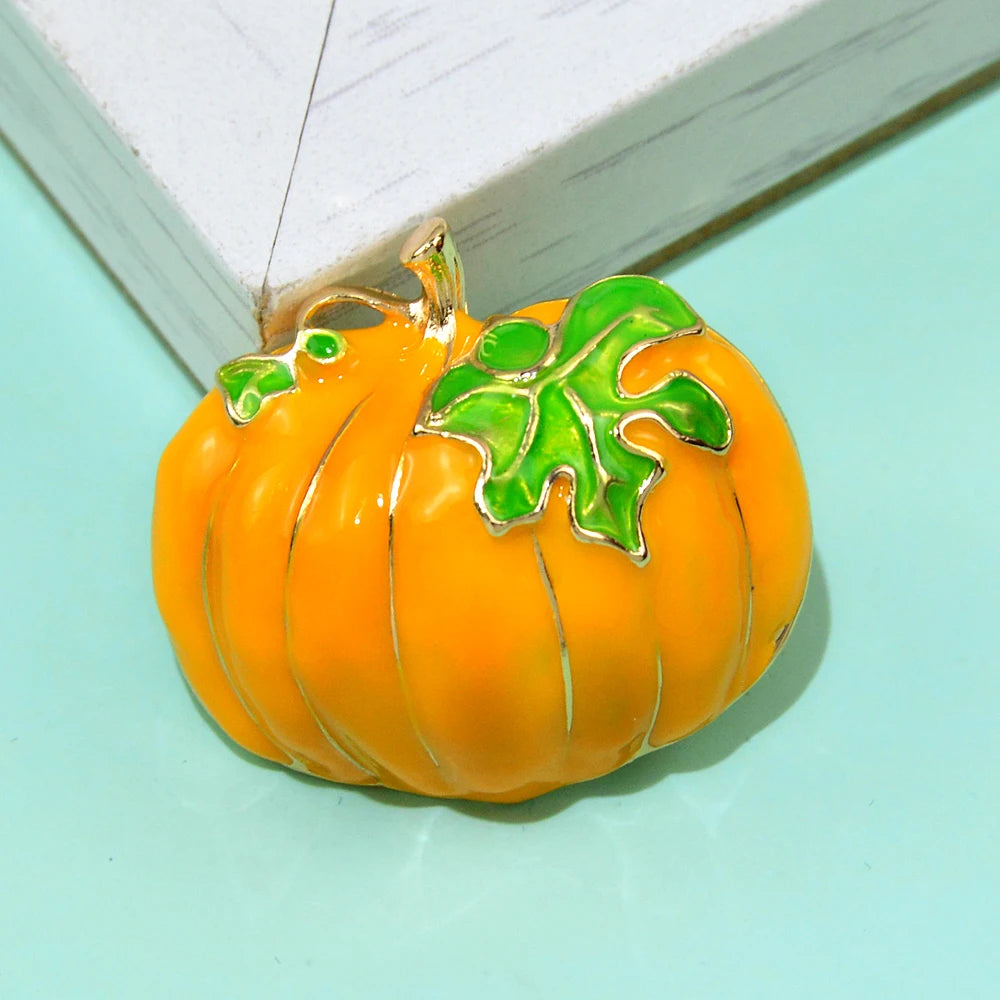 Enamel Pumpkin Brooch
