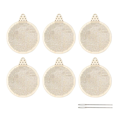6 Pieces DIY Cross Stitch Wood Slices DIY Gift Tags Christmas Ornaments