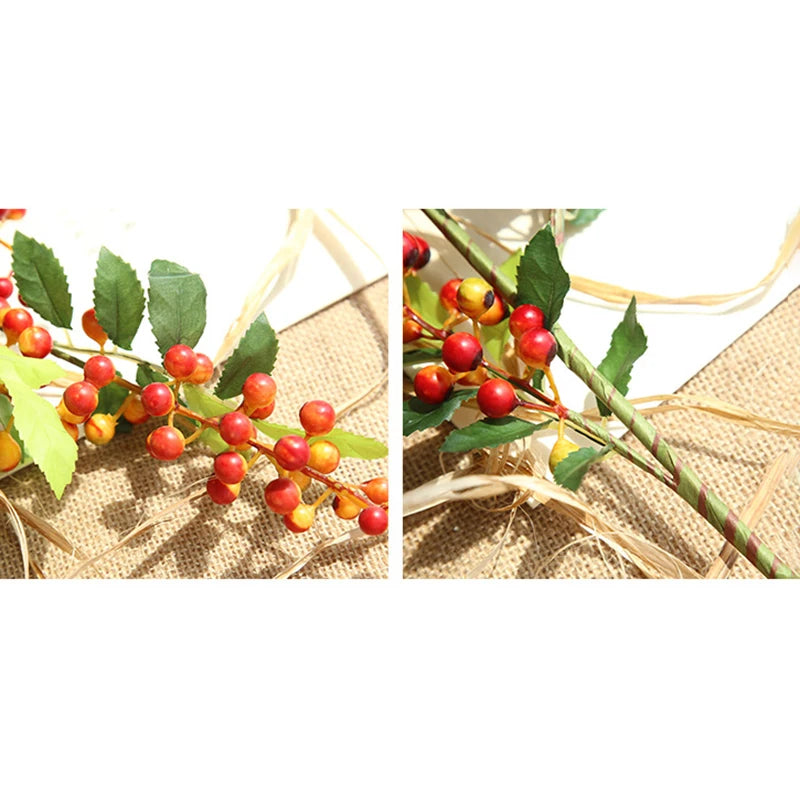 70CM Holly Branch Artificial Red Berries Christmas Ornaments DIY Xmas Decor