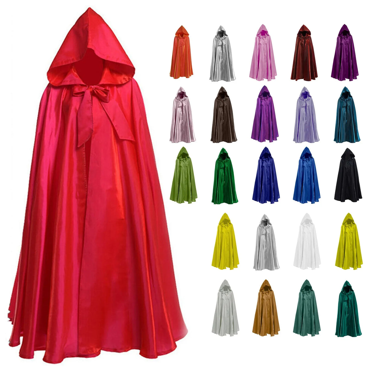 Hooded Cloaks 24 Colours Adult Medieval Wizard Capes Cosplay Clothing Stage Drama Costume