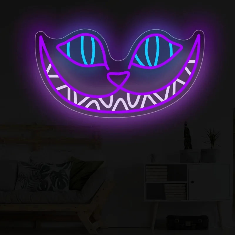 Cheshire Cat LED Neon Wall Art Halloween Decoration
