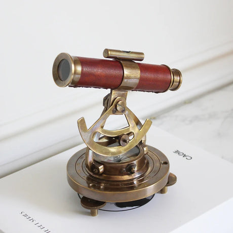 Antique Style Brass Navigational Compass Bubble Level Spyglass Desk Decor Nautical Home Decoration