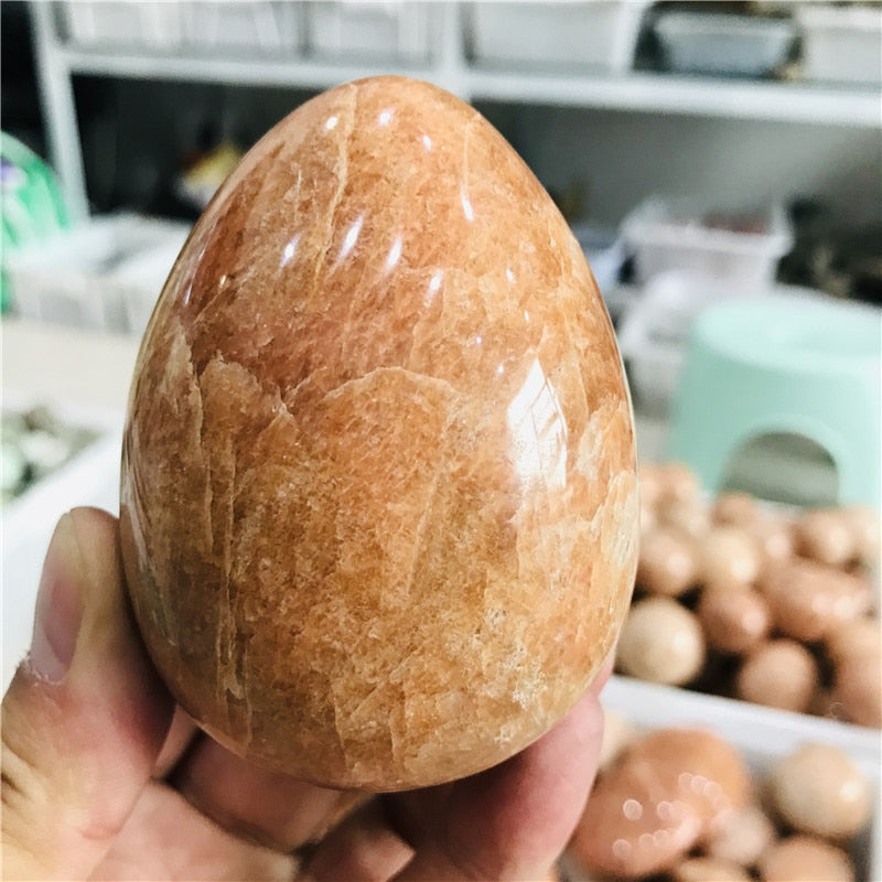 Natural Moonstone Quartz Crystal Egg