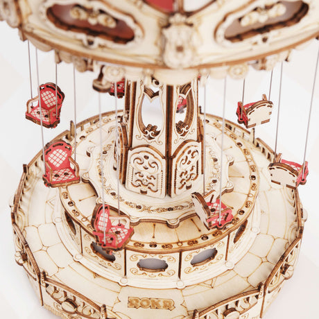 Swing Ride Music Box Amusement Park Series DIY 3D Wooden Model Kit Puzzle