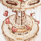 Swing Ride Music Box Amusement Park Series DIY 3D Wooden Model Kit Puzzle