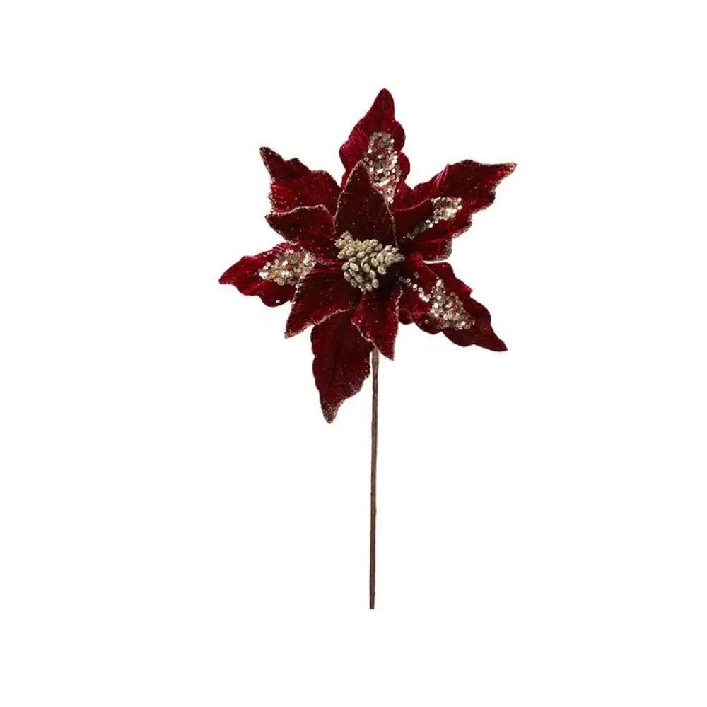 28cm Hanging Glitter Xmas Flower Christmas Decoration