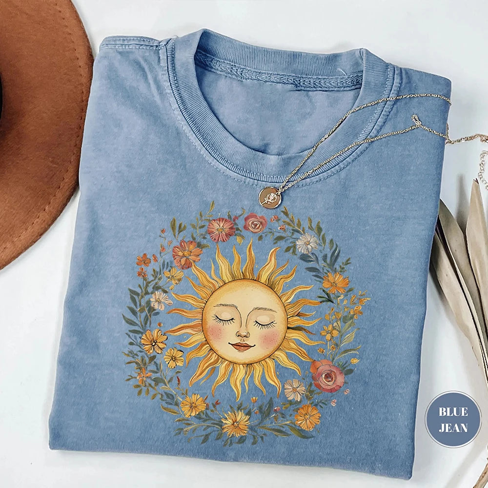 Celestial Sun Face T-Shirt