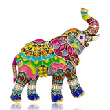 Rhinestone Elephant Brooches