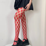 Diamond Check Fishnet Tights Pantyhose