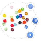 3/4/6mm Rainbow Austria Bicone Crystal Beads AB Colour Faceted Glass Beads for DIY Jewellery Making