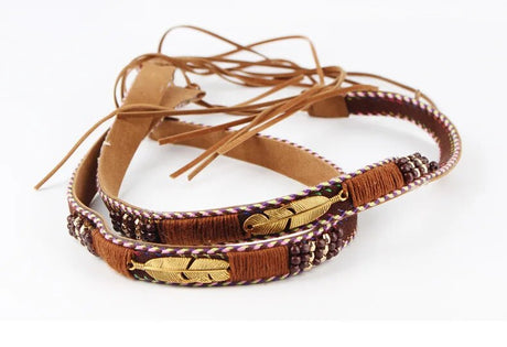 Golden Feather Hat Bands Hand-Wound Hat Belt