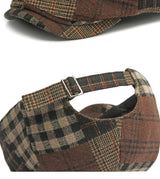 Patchwork Plaid Cabbie Beret Hat