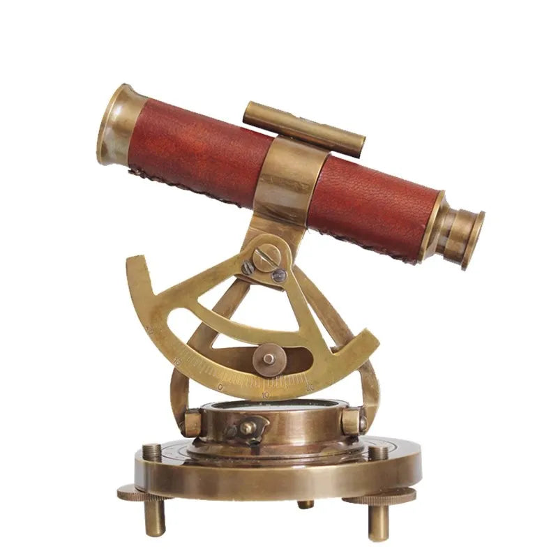 Antique Style Brass Navigational Compass Bubble Level Spyglass Desk Decor Nautical Home Decoration