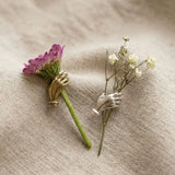 Hand-Held Flower Brooch Lapel Pin Fresh Flower Holder