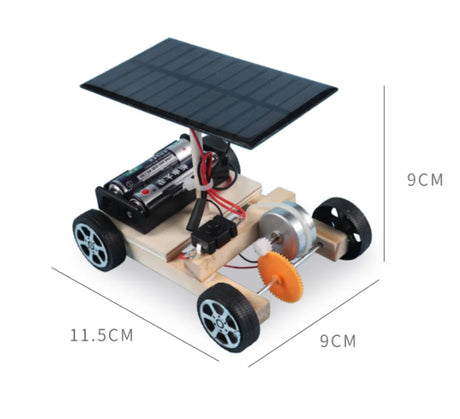 DIY Kids Wooden Solar Car Model Kit Toy Science Experimental Education Games