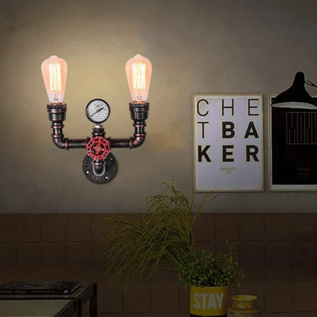 Industrial Water Pipe Wall Lights Lamp Sconce Lighting