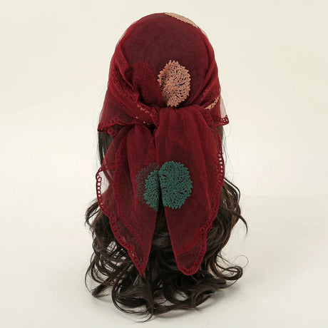 Lace Paisley Embroidered Square Bandana Scarf 23 Colours