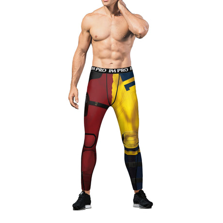 Wolverine Deadpool Men's Surf Compression Pants Tights Running Training Sport Fitness