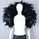 Rainbow Carnival Feather Cape Collar Shrug Mardi Gras Festival Wear