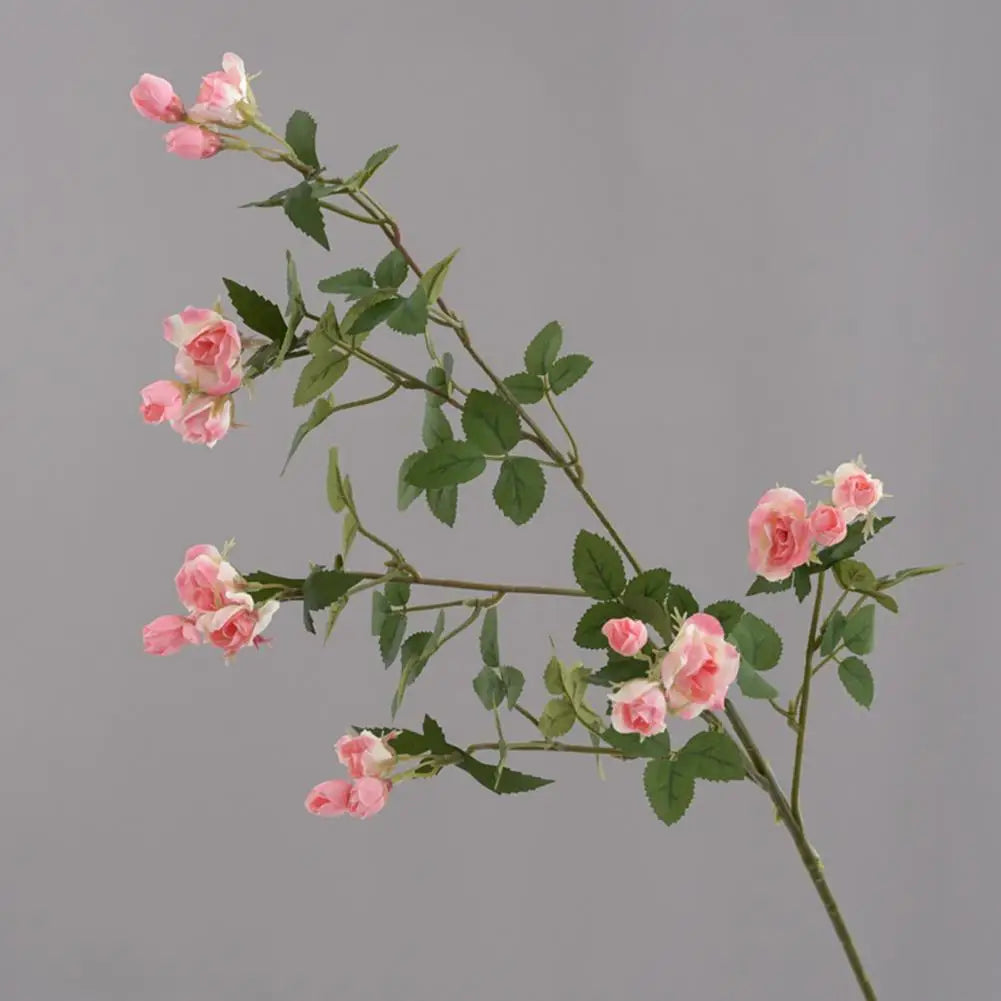 Mini Rose Artificial Long Branch Faux Flower Silk Roses