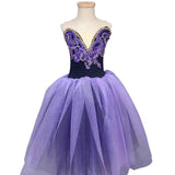 Perfect Purple Velvet Top Ballet Tutu Dress Professional Dance Performance Long Dress