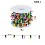 5M/roll Colourful Christmas Light Bulbs String Garland Christmas Decorations Xmas Tree Ornaments DIY Craft