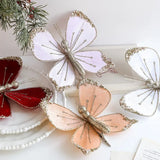 Sparkling Christmas Butterfly Pendant Glitter with Clip Xmas Tree Decoration